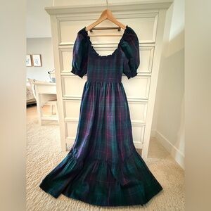 Hill House Home The Louisa Nap Dress in Midnight Tartan。size S